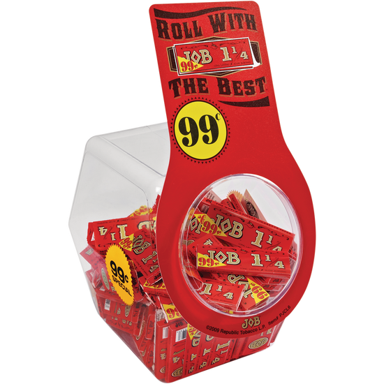 JOB Orange 1 1/4" Rolling Papers 100ct Jar (50 Leaves Per Booklet)