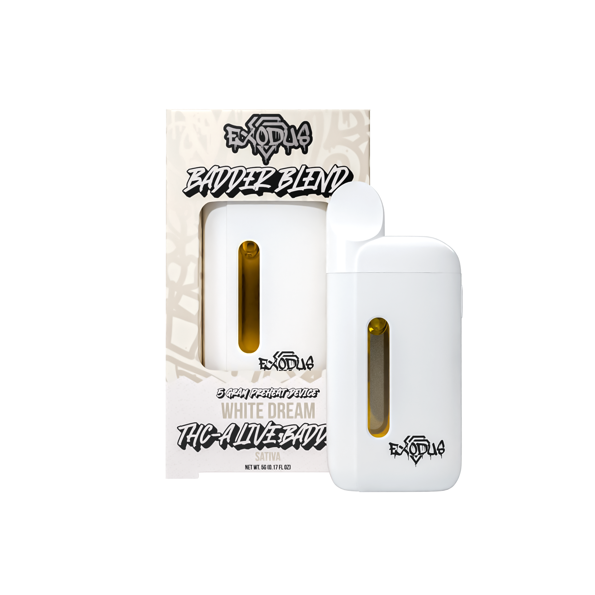 EXODUS BADDER BLEND 5G THC-A DISPOSABLE VAPE WHITE DREAM