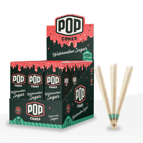 Pop Unbleached King Size Cones 24pk Display (3 Cones Per Pk)