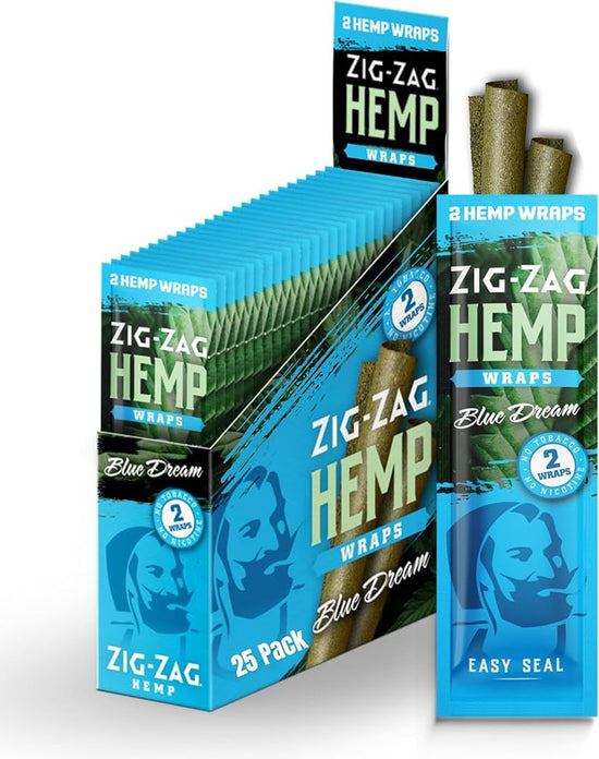 Zig Zag Hemp Wraps 25pk Display (2 Wraps Per Pk)