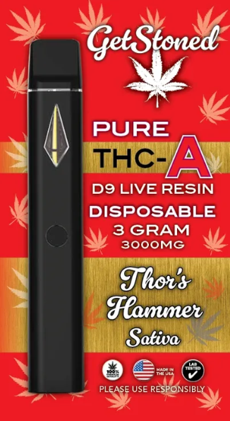 Get Stoned THC A Delta 9 Live Resin Disposable Vape 3 Gram Big D CBD Get Stoned THC A Delta 9 Live Resin Disposable Vape 3 Gram Big D CBD
