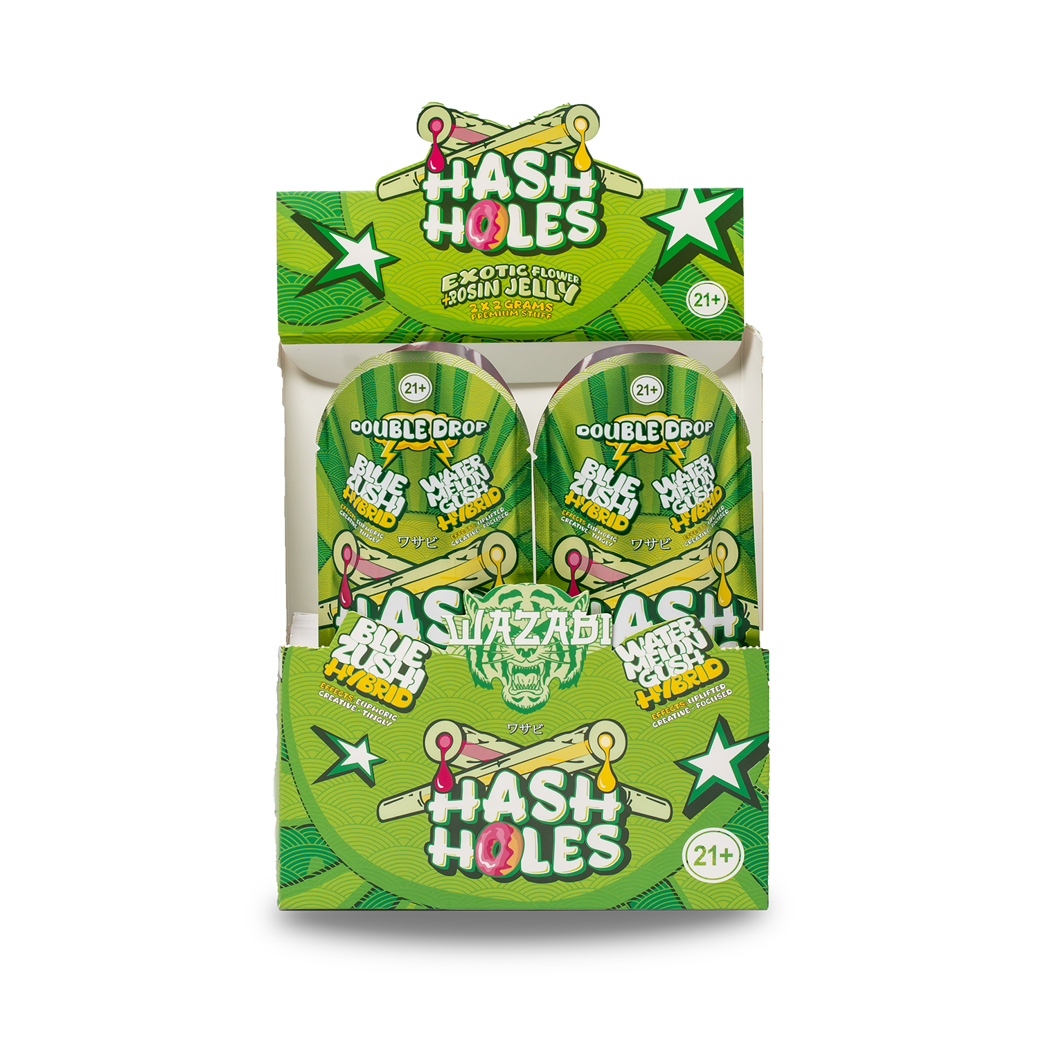 Wazabi Exotics - Hash Hole Double Drop Pre Rolls (2g x 2 Pre-Rolls) - MK Distro
