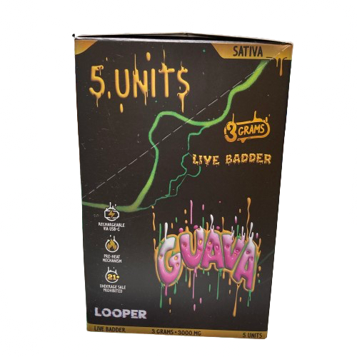 LOOPER - Limited Edition Diamond Live Badder (THC-P+HHC) - Hemp Disposables (3g x 5) - MK Distro