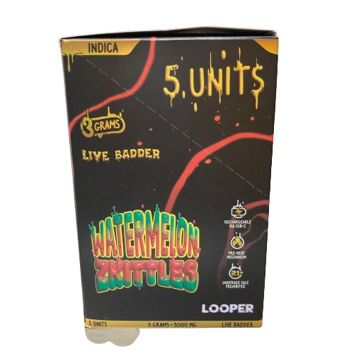 LOOPER - Limited Edition Diamond Live Badder (THC-P+HHC) - Hemp Disposables (3g x 5) - MK Distro