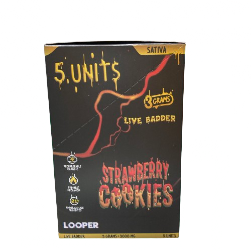 LOOPER - Limited Edition Diamond Live Badder (THC-P+HHC) - Hemp Disposables (3g x 5) - MK Distro