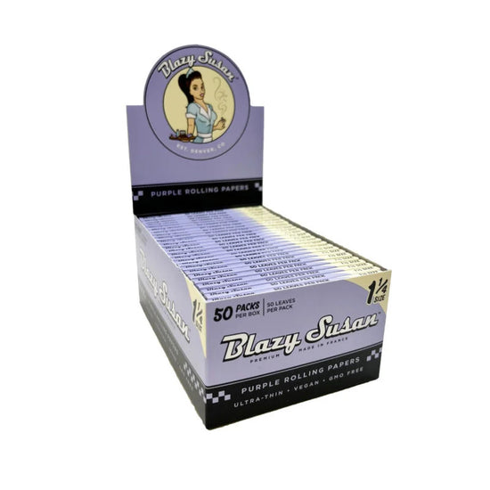 Blazy Susan Ultra Thin 1 1/4 Size Rolling Papers 50pk Box Display (50 Leaves Per Booklet)