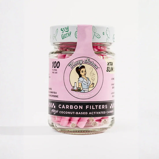 Blazy Susan Xtra Slim Carbon Filters 100ct Jar 5.9mm