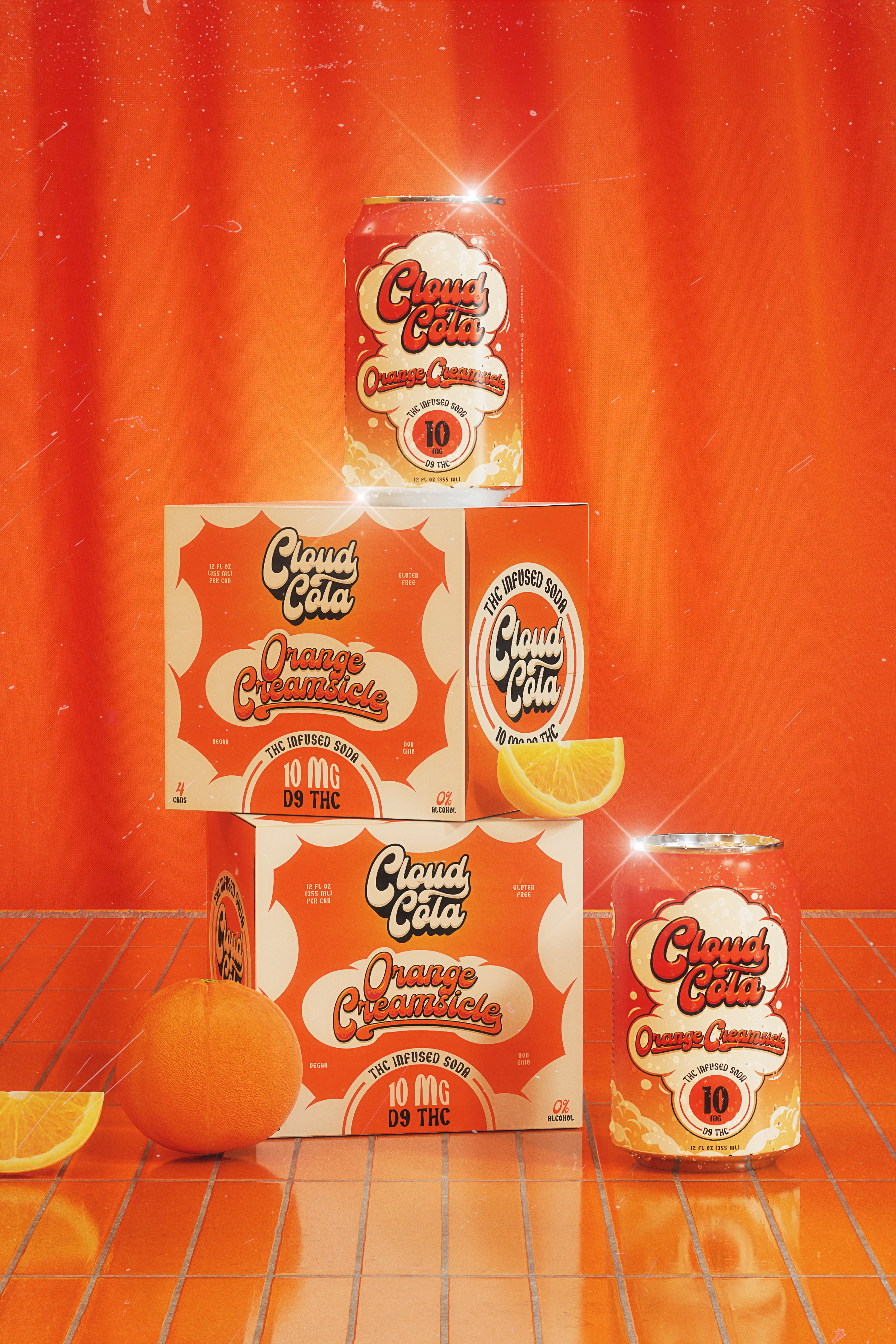 Cloud Cola THC Infused Soda 10mg Orange