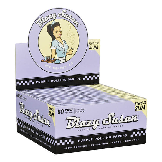 Blazy Susan Ultra Thin King Size Slim Rolling Papers 50pk Box Display (50 Leaves Per Booklet)