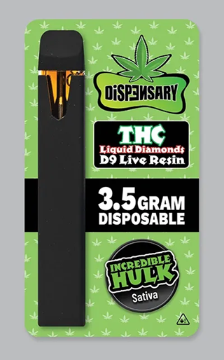 Dispensary 3.5 Gram Delta 9 THC Liquid Diamonds Live Resin Disposable Vape