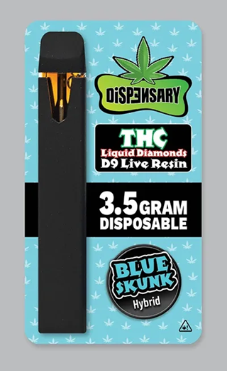 Dispensary 3.5 Gram Delta 9 THC Liquid Diamonds Live Resin Disposable Vape legal