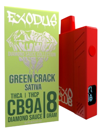 Exodus Diamond Sauce 8G THC-A THCP Disposable Vape with Smart Screen  Big  D CBD
