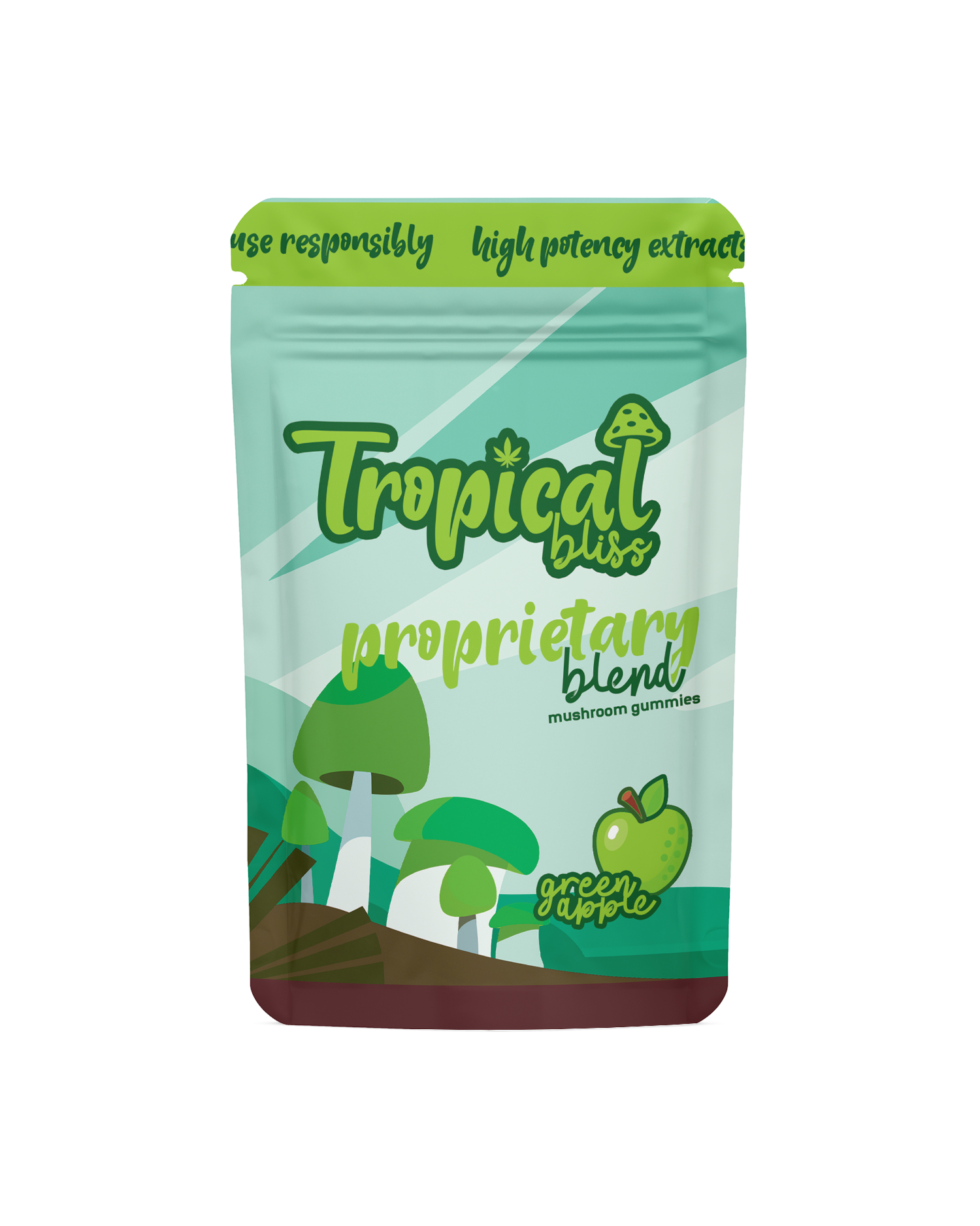 Tropical Bliss Proprietary Blend Mushroom Gummies Green Apple