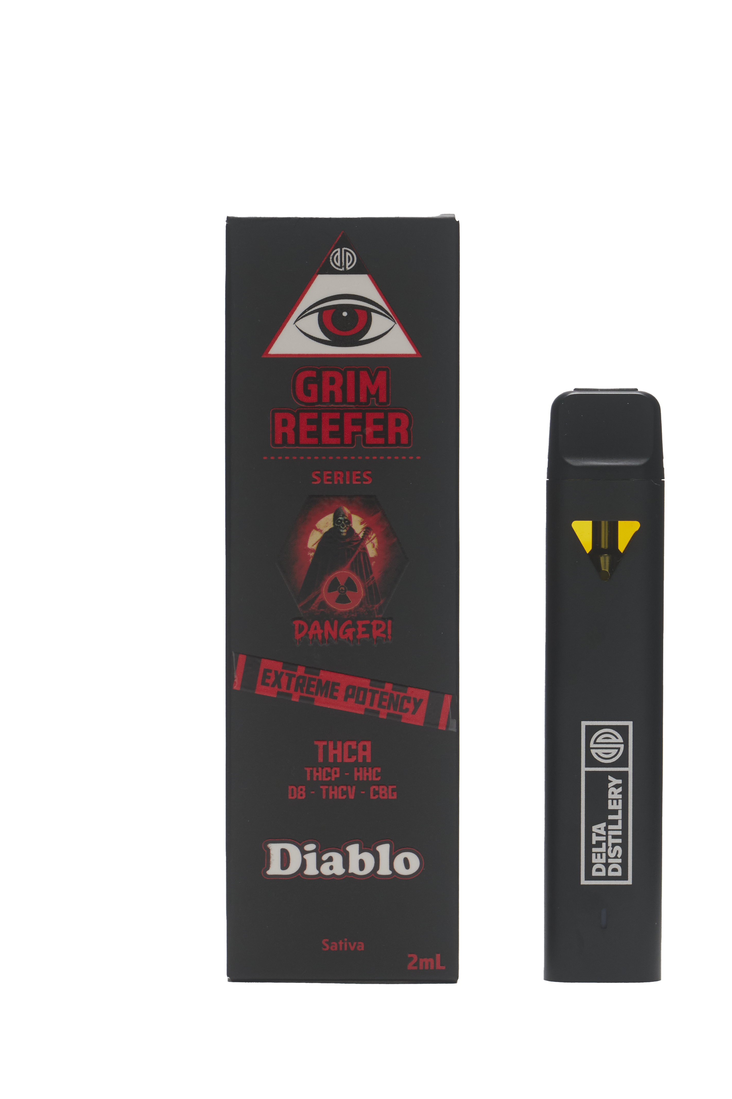 Delta Distillery Grim Reefer THC-A Disposable Vape 2G Big D CBD Delta Distillery Grim Reefer THC-A Disposable Vape 2G Big D CBD