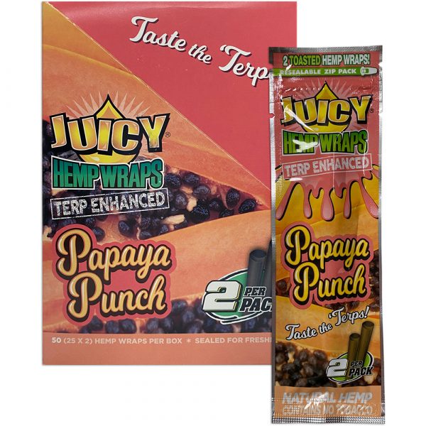 Juicy Terpene Infused Hemp Wraps 25pk Display (2 Wraps Per Pk)
