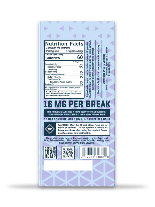 hemp derived milk chocolate bar by patys