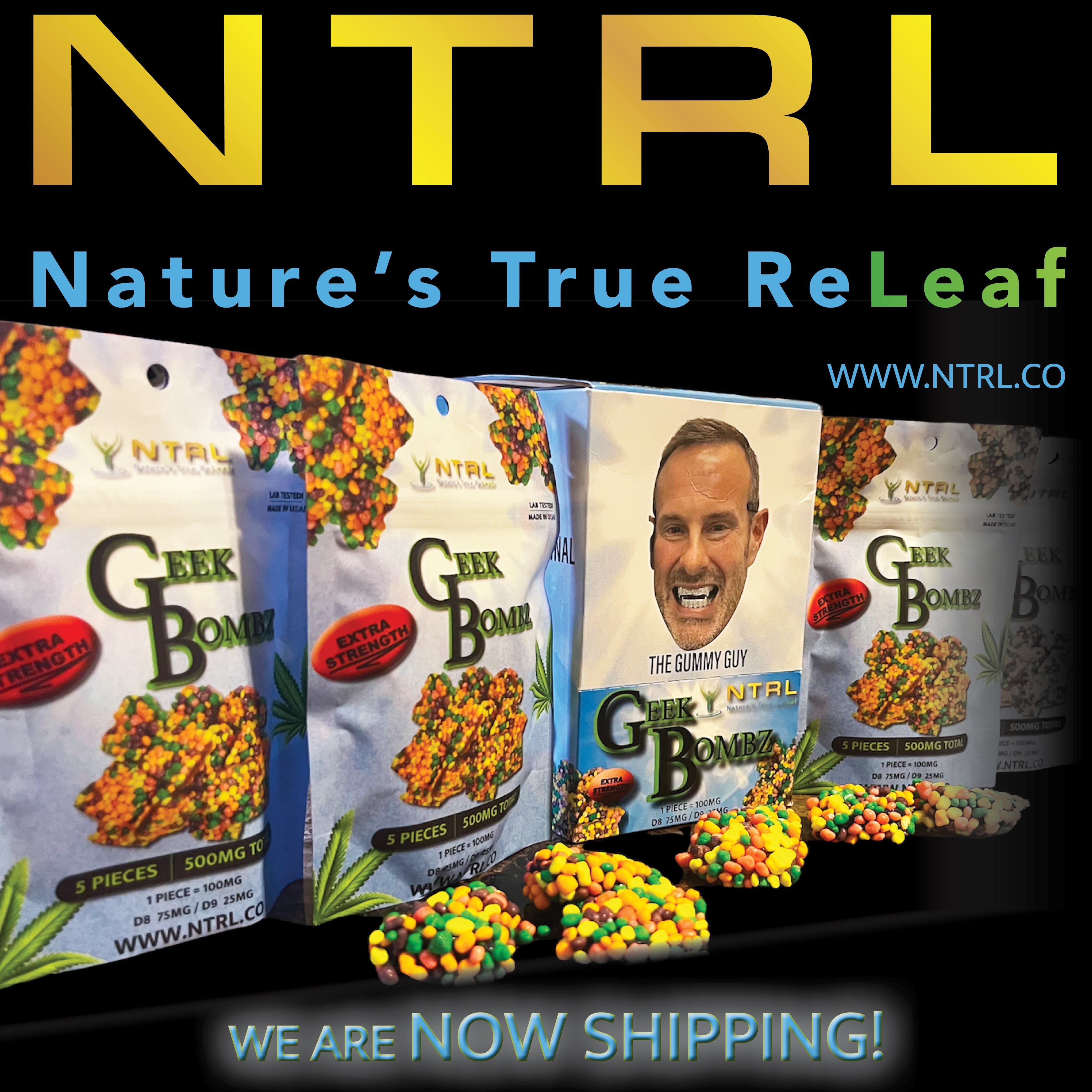 GEEK BOMBZ 500MG D8 D9 NERDS GUMMIES