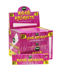 Endo Rose Heights Pink Pre Rolled Cones 24pk Box Display Natural Dye