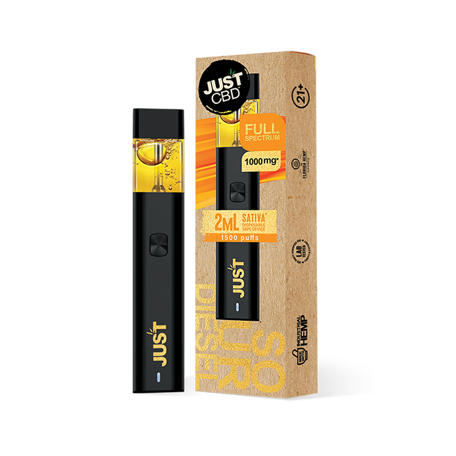 Just CBD - Live Resin Full Spectrum (2mL - 1500 Puffs) - CBD Disposables (1000mg x 10) 