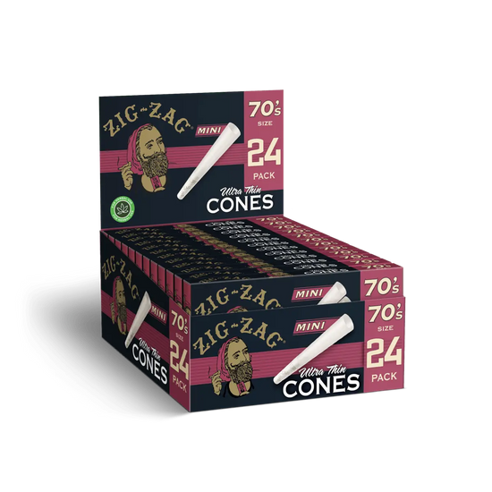 Zig Zag 70's Mini Cones 12pk Display (24 Cones Per Box)