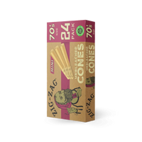 Zig Zag 70's Mini Unbleached Cones 12pk Display 24 Cones Per Box