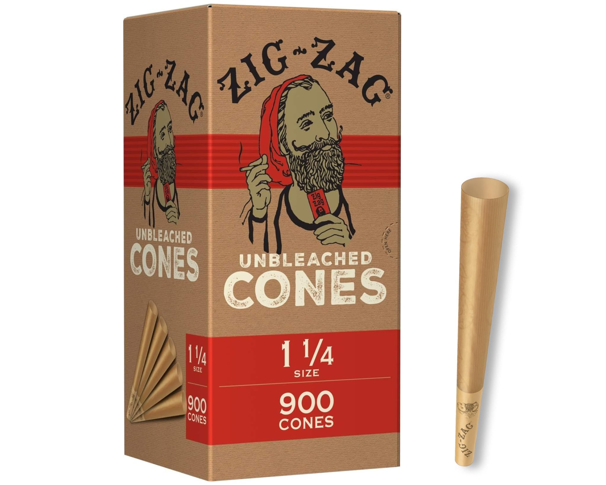 Zig Zag 1 1/4" Bulk Cones 900 Count Pre Rolled Cones
