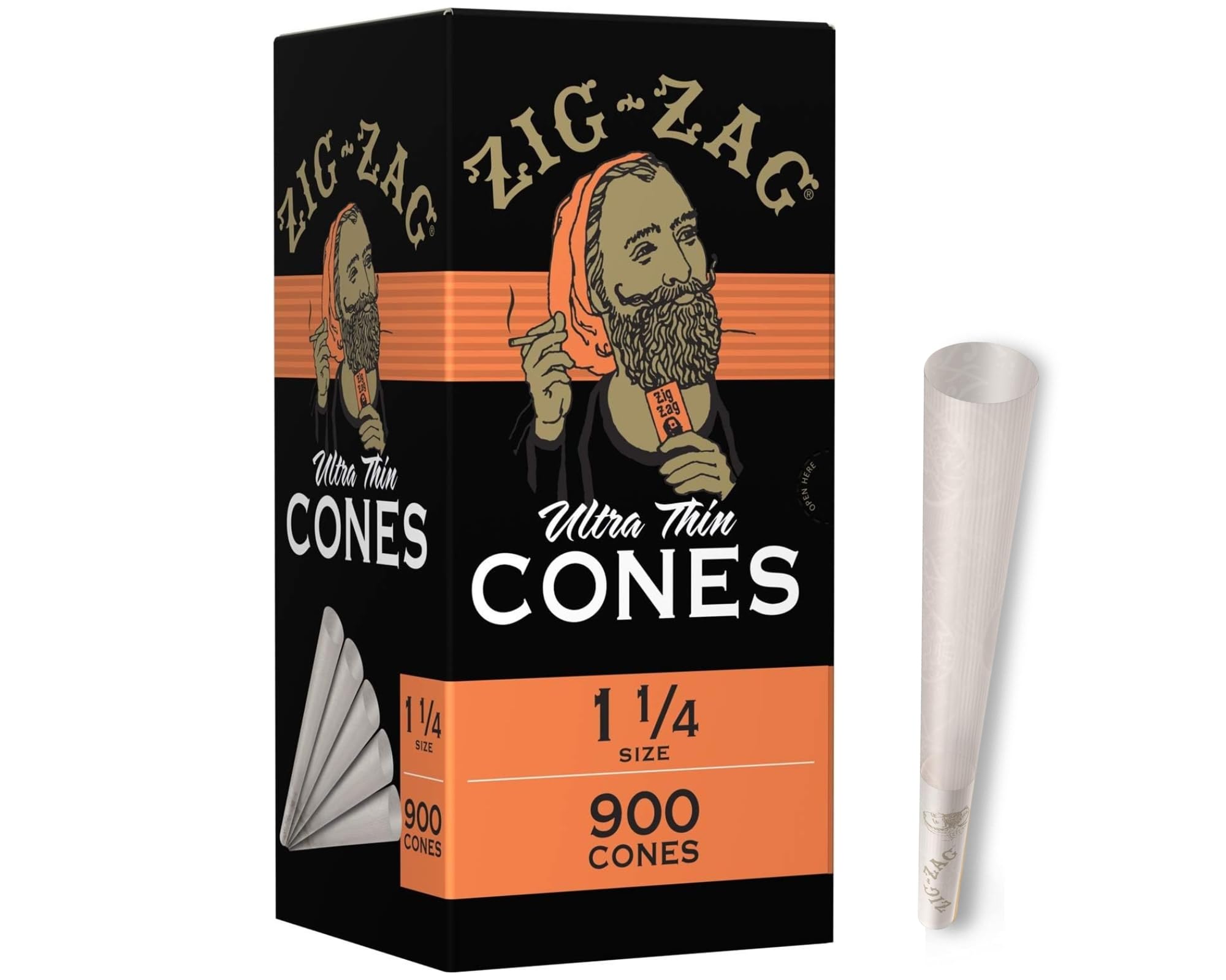 Zig Zag 1 1/4" Bulk Cones 900 Count Pre Rolled Cones