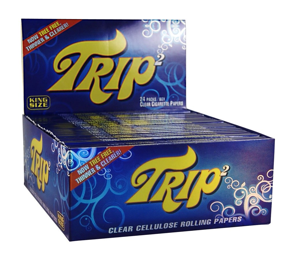 Trip2 Clear Rolling Papers 24pk Box Display Tree Free Rolling Papers