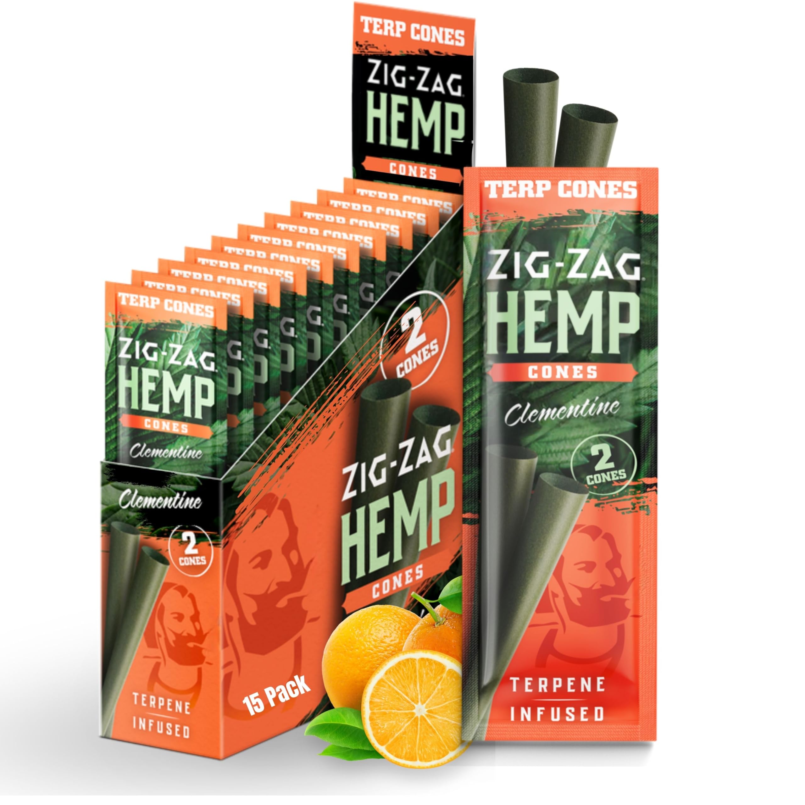 Zig Zag Terpene Infused Hemp Cones 15pk Display Pre Rolled Cones