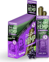 Zig Zag Hemp Wraps 25pk Display 2 Wraps Per Pk