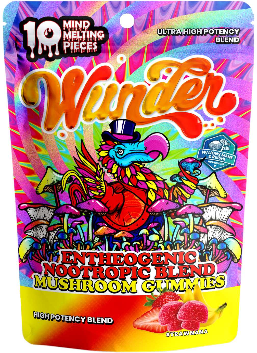 Wunder Ultra High Potency Blend Entheogenic Nootropic Blend Mushroom Gummies