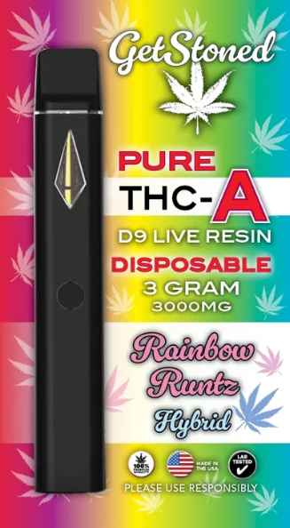 Get Stoned Pure THC-A D9 Live Resin Disposable | 3000mg