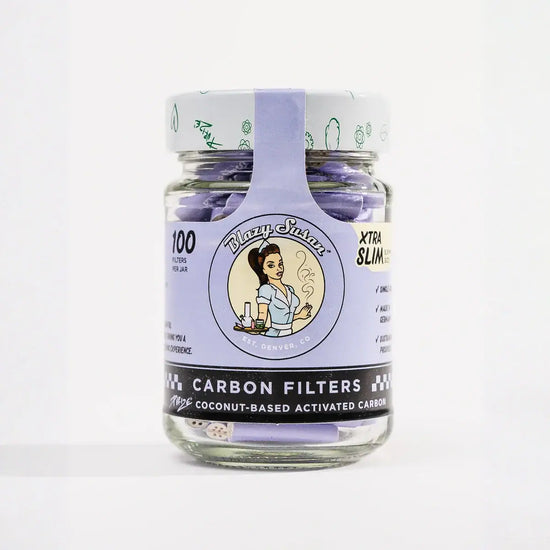 Blazy Susan Xtra Slim Carbon Filters 100ct Jar 5.9mm
