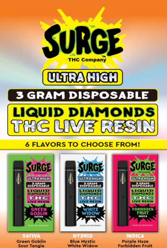 Surge 3G THC-A Live Resin Disposable | Liquid Diamonds