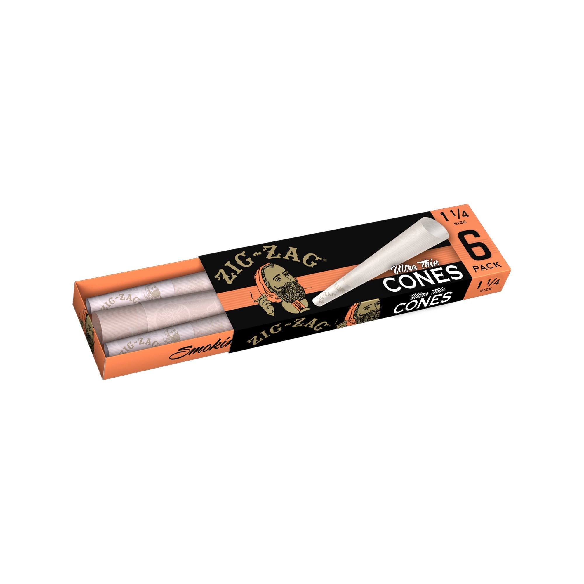 Zig Zag Ultra Thin 1 1/4" Pre Rolled Cones 24pk Display