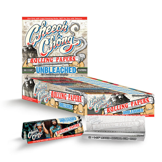 Cheech and Chong Hemp 1 1/4" Rolling Papers 25pk Display (50 Leaves Per Booklet)
