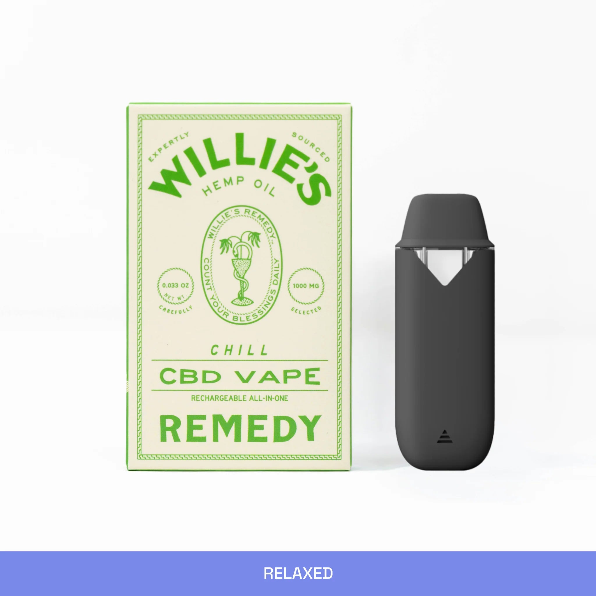 Willie’s Remedy x Coast CBD Disposable Vape Rechargeable All-In-One Remedy - (1g)