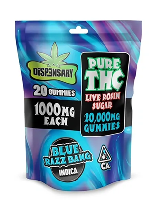 DISPENSARY Pure THC Live Rosin Sugar 20,000mg Gummies