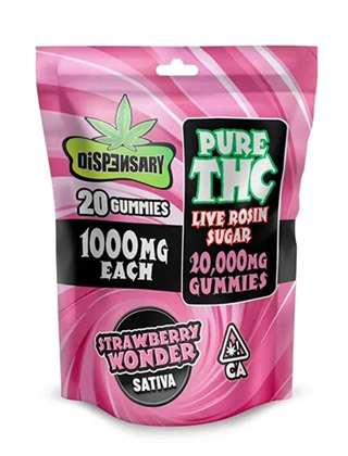 DISPENSARY Pure THC Live Rosin Sugar 20,000mg Gummies