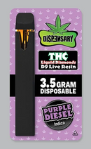 Dispensary 3.5 Gram Delta 9 THC Liquid Diamonds Live Resin Disposable Vape indica