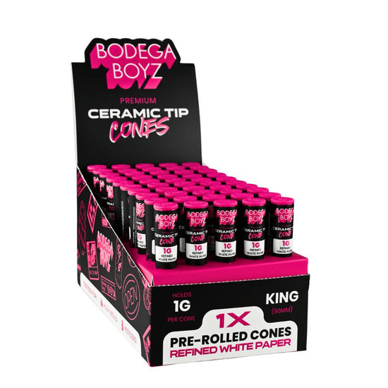 Bodega Boyz King Size Ceramic Tip Cones 50pk Display (1 Cone Per Pk)