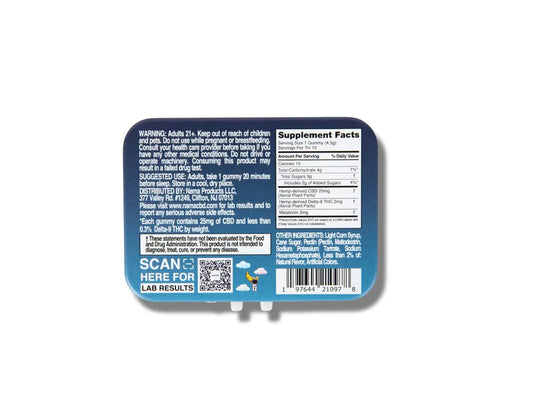 Nama Sleep Plus THC/CBD/Melatonin Gummies in Metal Tin