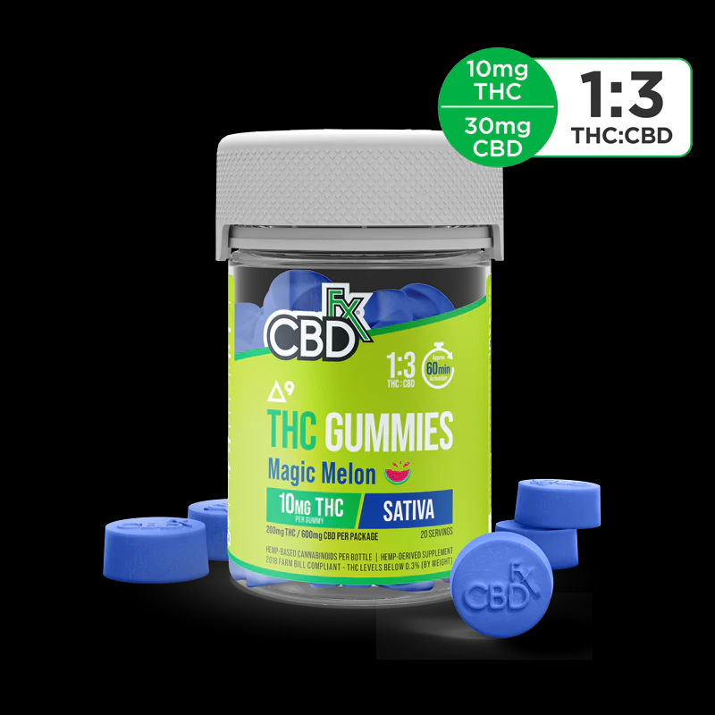 CBDFx Delta 9 THC Gummies + CBD | Magic Melon Sativa | 20 Count – Big D CBD