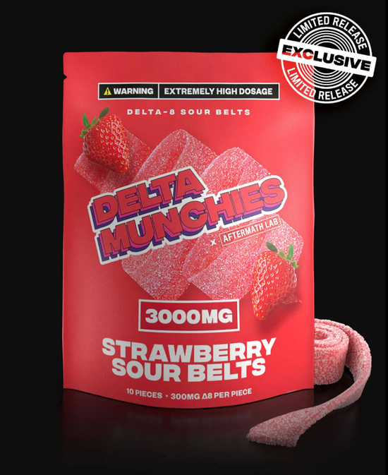 Delta Munchies 3000mg Delta 8 Sour Belts | Aftermath Lab Collaboration