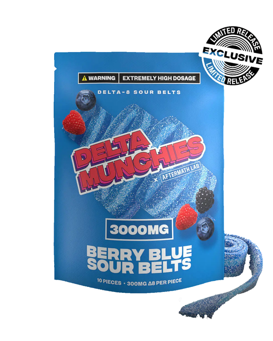 Delta Munchies 3000mg Delta 8 Sour Belts | Aftermath Lab Collaboration